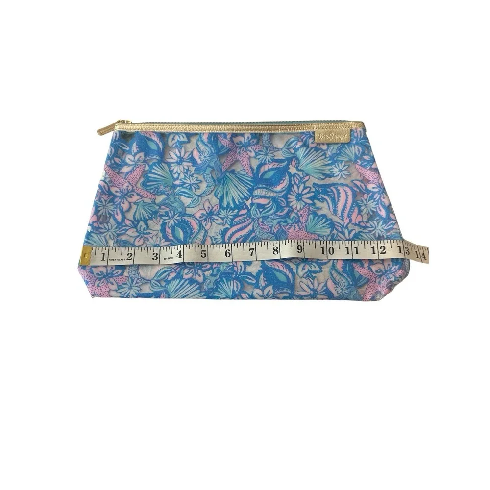 Lilly Pulitzer Makeup Case Travel Toiletries Bag‎ Clear Plastic Floral NWOT